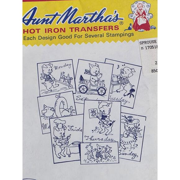 VTG Lot of 12 Aunt Marthas Hot Iron Transfers Embroidery Various Patterns - Picture 2 of 13